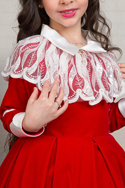 arushi Luxury Royal Red Girls' Winter Dress