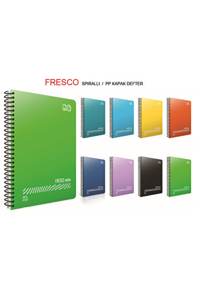 Gıpta Fresco Spiral Flat Plastic Notebook A4 120 Yp Lined 4938 (12 Pcs)