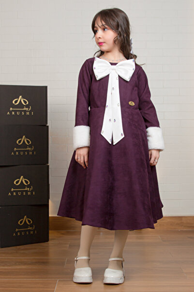 arushi Girls' Winter Dress with Front Bow