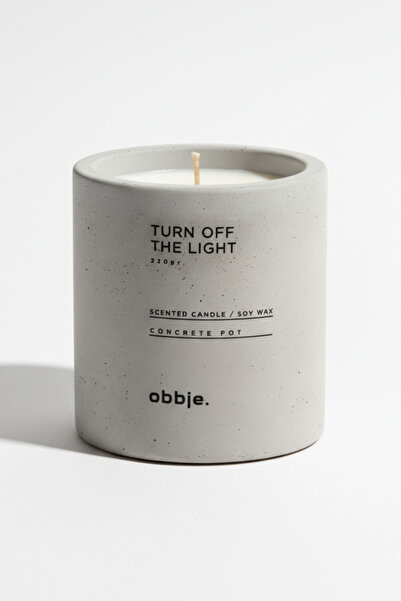 OBBJE Kakao Ve Krema Kokulu Mum, Dekoratif Beton Mum, Dikey Form Tek Fitil