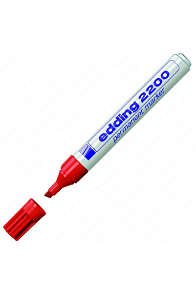 Edding قلم تحديد دائم ذو طرف مقطوع 1-5 مم أحمر 2200 (10 قطع)