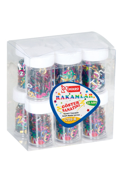 Mikro Elişi Pulu Boncuk Rakam Gg1208-r - 12'li Paket