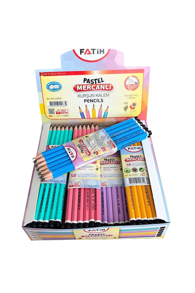 Fatih Crayons Cornered Coral Pastel Colored - 144 Pcs