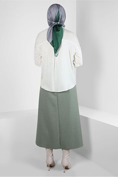 Alvina Düğme Detaylı Kuşaklı Etek 60514