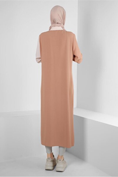 Alvina TWO COLOR BUTTON TUNIC WITH SIDE SLIT 43730