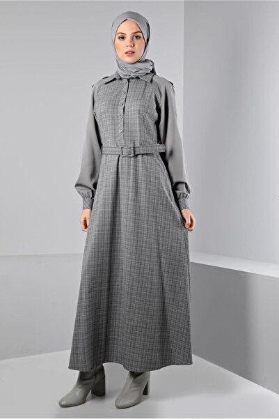 Alvina Patterned Buttoned Dress 43404