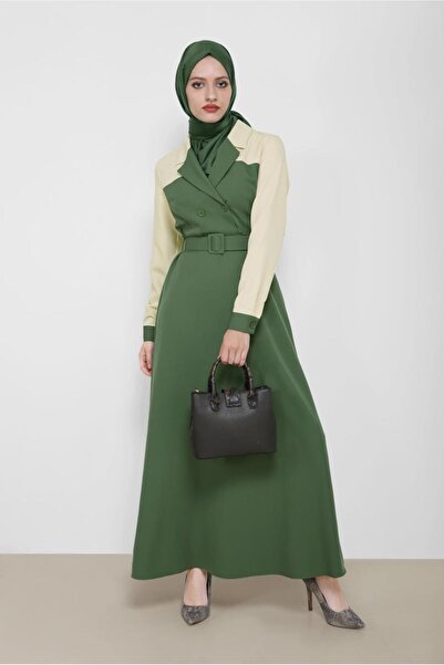 Alvina فستان كلاسيكي بحزام بلونين 42248