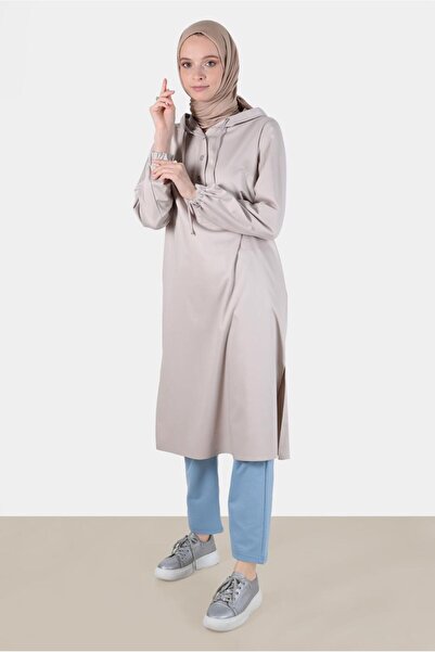 Alvina Düğmeli Kapüşonlu Tunik 42784