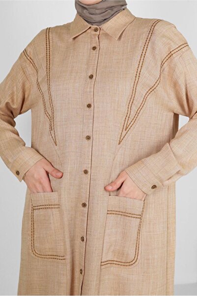 Alvina Dikiş Detaylı Cepli Düğmeli Tunik 43808