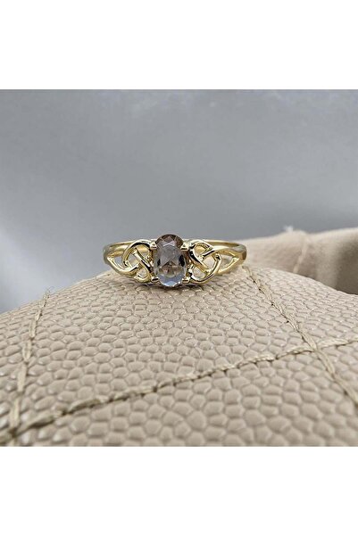 FasekGold Gümüş Yüzük - 0.60 Karat Zultanit Taşlı Fantazi Modern Tasarım 925 Ayar Gümüş Evlilik Alyansı