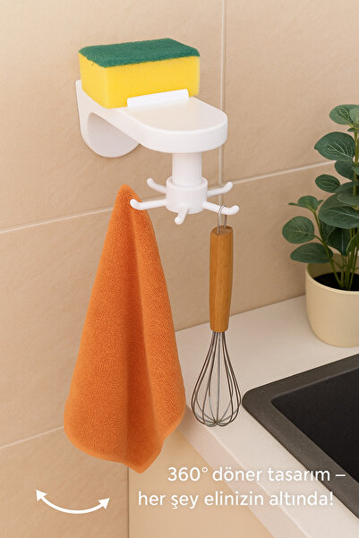 Kitchen Döner Askılı Duvar Tipi Mutfak ve Banyo Organizer Raf