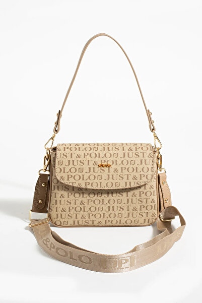 Just Polo Women's Sand 2 Compartment Shoulder Bag Monogram 2197mh