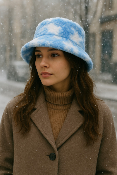 şapkadan قبعة دلو صياد السمك الناعمة من القطيفة الشتوية للسيدات من الباتيك