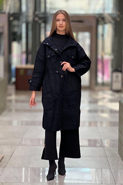 Ghisa Knitwear Coat with Epaulettes and Drawstring Waist