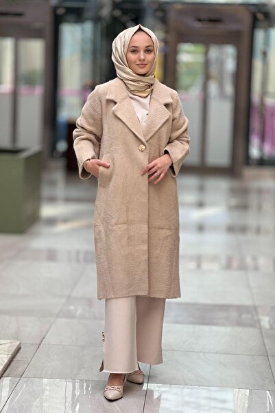 Ghisa Ceket Yaka Tek Düğme Angora Kaban