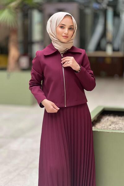 Nuss Bober Jacket Pleated Skirt Set