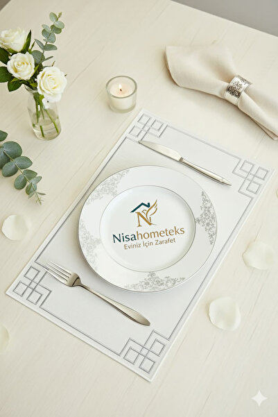 Nisahometeks 6 Pieces Rectangular Embroidered Linen American Tablecloth - Linen Supla