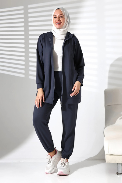 Mihran Butik Women's Seasonal Bottom and Top Comfortable Smoked Sports Hijab Suit