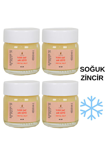 APİMED SAF ARI SÜTÜ (4*40GR)– Kalitesiyle Soğuk Zincirli Gönderim(PLASTİK KAPAK)