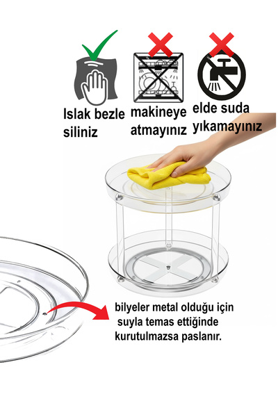 EVSTYLE 2 Tiers 360 Degree Swivel Kitchen Organizer Organizer