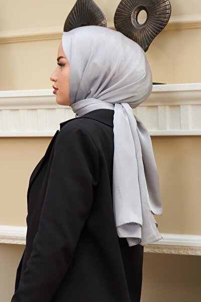 İpekhan Σάλι διπλής όψης Janjan Ασημί Γκρι