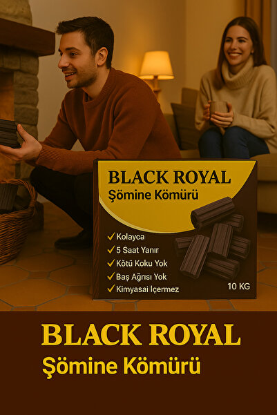 BLACK ROYAL Şomine kömürü ISINMA AMAÇLI KÖMÜR 10kilo