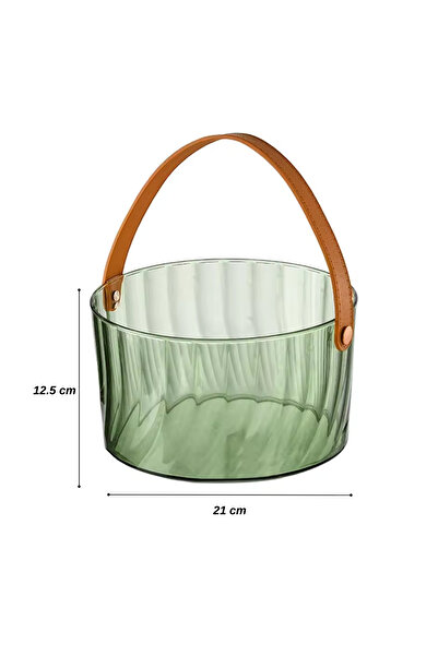 SUPPLIER Clear Green Acrylic Fruit & Storage Basket with Handle | Multi-Purpose Organizer