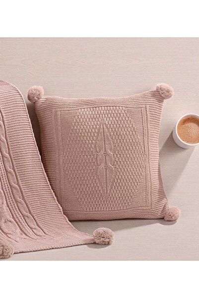 YGT Home غطاء وسادة مزخرف محبوك من التريكو مسحوق 45x45 ديكور للأريكة