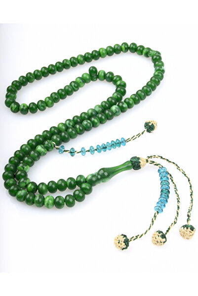 NAMAT صنع في تركيا، 99 حبة خضراء فاتحة مع شرابة ملكية