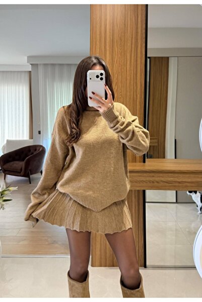 Mars Rosalin Triko Boğazlı Kazak-Etek Takım