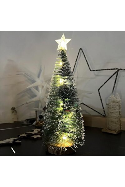 Yenigeldi LED Fairy Daylight + 1 мини коледно дърво със снежен ефект и звезда на върха