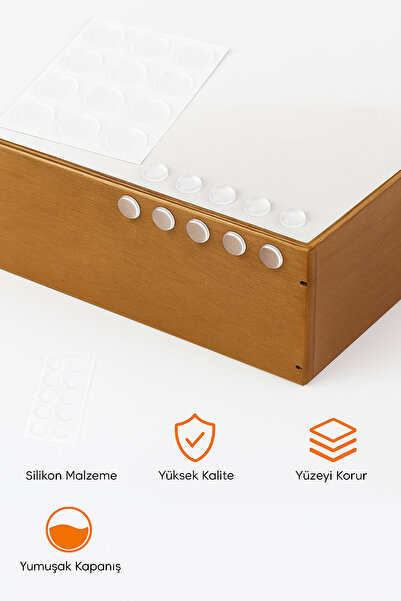 Macroza 84’lü 14Mm Yapışkanlı Şeffaf Silikon Ses Stoperi Dolap Çekmece Tamponu Koruyucu
