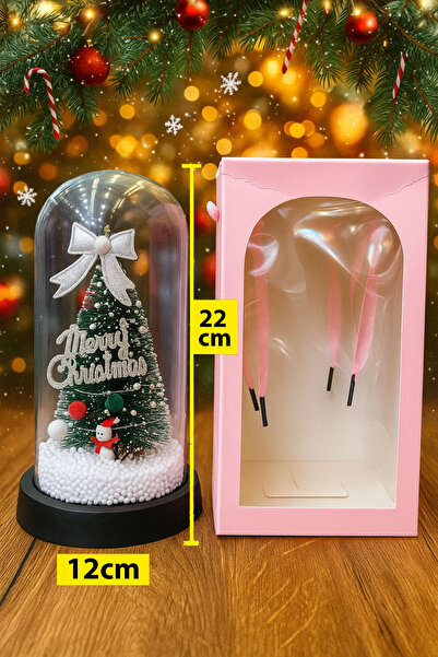 Genel Markalar TEGİN HOME Işıklı Ledli Yılbaşı Ağacı Süsü Fanuslu 22cm