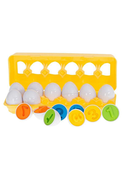 kik Joc educativ Matching Eggs, KIK, Model numere, 12 piese, 3 ani+, Multicolor