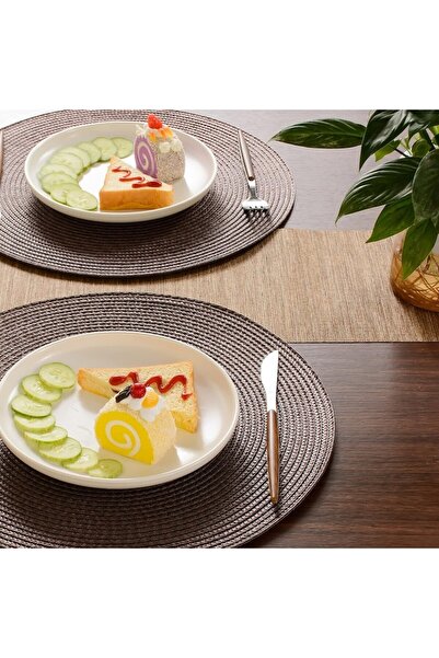 OEM Set 6 suporturi farfurii, Multifunctionale, Usor de folosit si curatat, 38cm, Maro