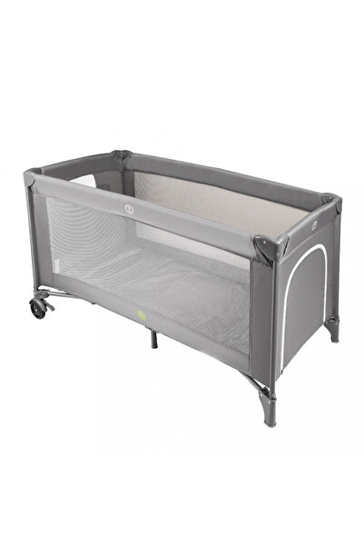 Ikonka Patut pliabil de calatorie Grey pentru copii, cadru din aluminiu, picioare antiderapante si r