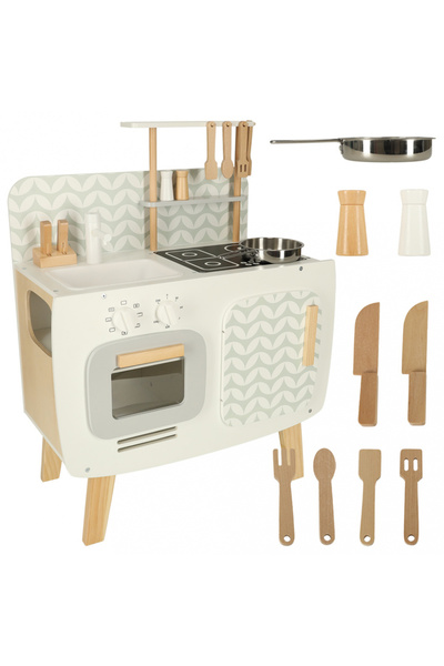 Ikonka Bucatarie pentru copii Lulilo retro, din lemn mdf, cu aragaz, cuptor s...