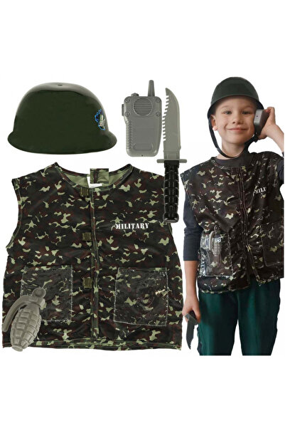 Ikonka Costum de carnaval Militar cu Accesorii 3-8 ani