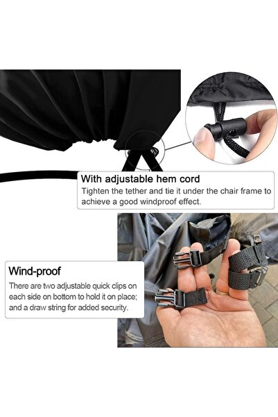 OEM Waterproof hanging chair cover with zipper, 115x190cm, black, polyester