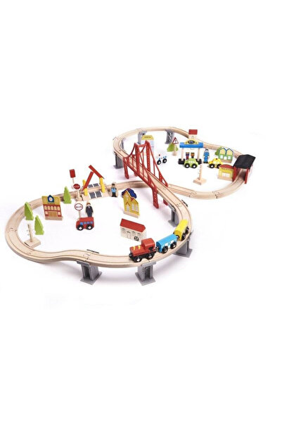 OEM Комплект играчка влакче Luka, 70 части, многоцветен, 110x66x20 см