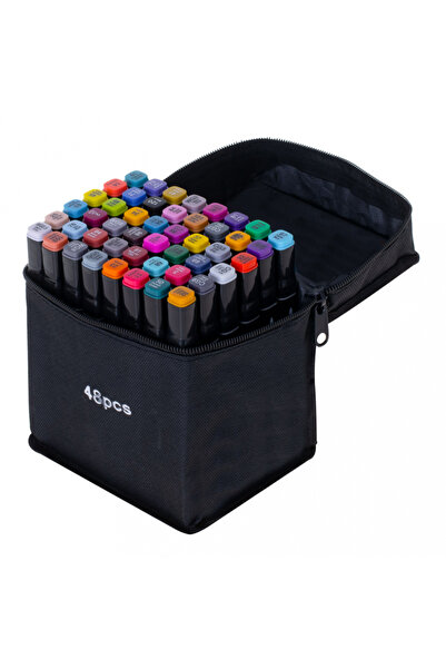 Ikonka Set 48 markere cu doua fete, pentru copii, Ikonka, cerneala pe baza de...