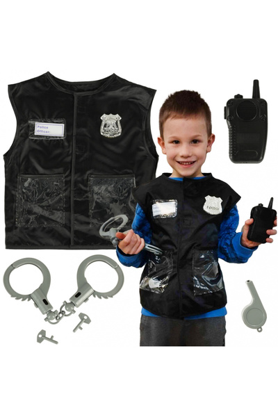 Ikonka Costum de carnaval Agent Politist cu Accesorii 3-8 ani