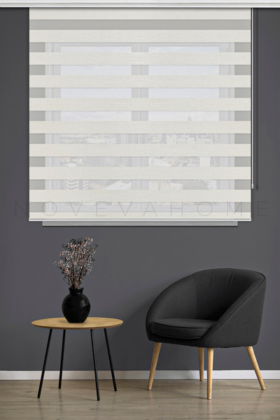 Noveva Home Zebra Stor Perde 01 Ekru Mutfak Çocuk Odası Ofis Balkon Salon Per...