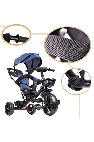 Ikonka Trike Fix Lite triciclu cu trei roți 3in1 rotire 360 roată liberă albastru marin