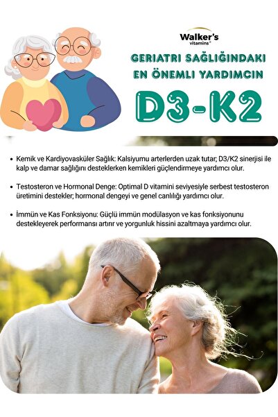 Walkers D3 K2 20 ml ( Zeytinyağı , Keten Tohumu Yağı ) Sprey Damla