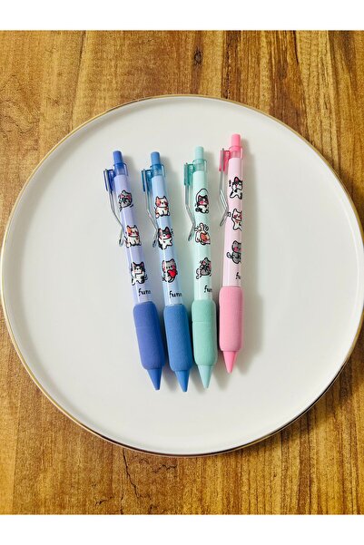 ÖZ KIRTASİYE Sevimli Kedi Uçlu Kalem Klipsli & Süngerli (1adet)