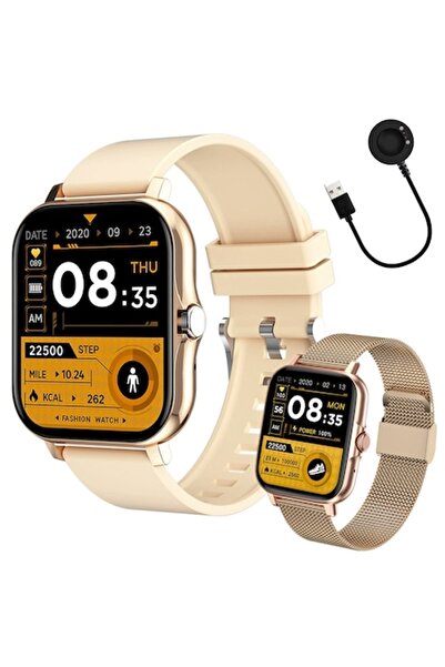 WTO WTO® Smartwatch, 1.85” HD Display, Smart Message Alerts, IP67 Waterproof, 2 Straps