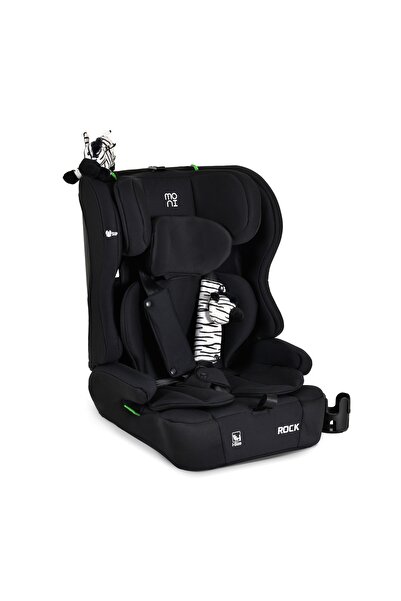 Moni Scaun auto fara isofix Rock, omologat R129/i-Size, cu suport pahar si jucarii, 76-150 cm, Negru