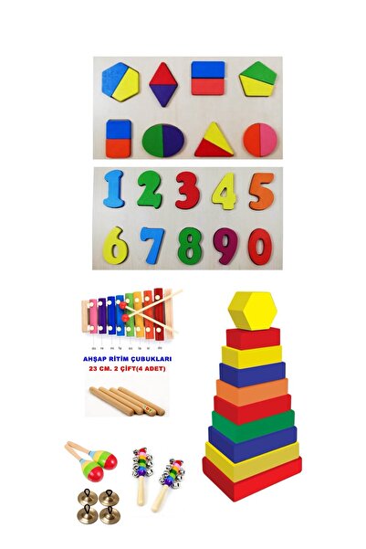 Toy Oyuncak Okul Öncesi 11 Adet Ahşap Oyuncak Özel Eğitim Anaokulu Etkinlik M...