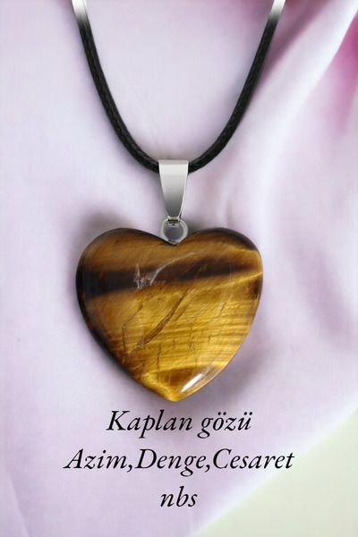 NBS Beautiful Naturel Stones Başarı , Şans , Güç Kaplan Gözü Doğal Taş Kolye